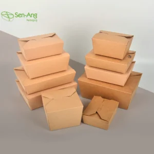 Wholesale Take Away Fast Food Packaging Rectangular Container 750Ml Kraft Paper Pastry Box