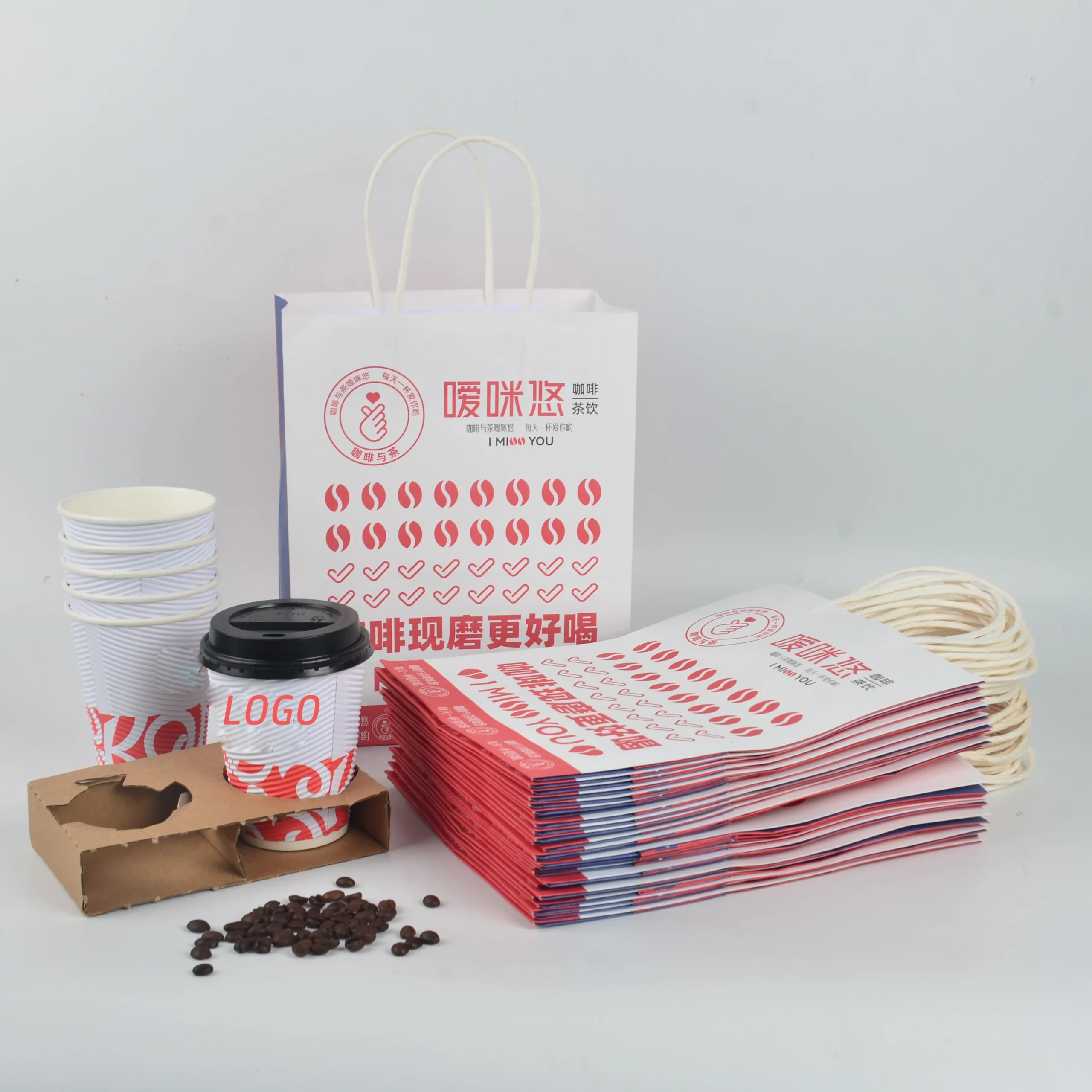 Custom Printed Your Own Logo White Brown Kraft Gift Craft Shopping Paper Bag With Handles - Image 4