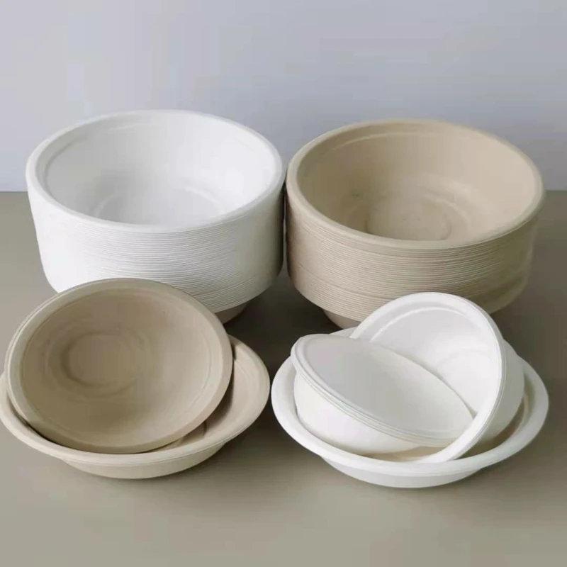 Disposable Biodegradable Lunch Paper Pulp Food Sugarcane Bagasse Bowl With Lid - Image 5