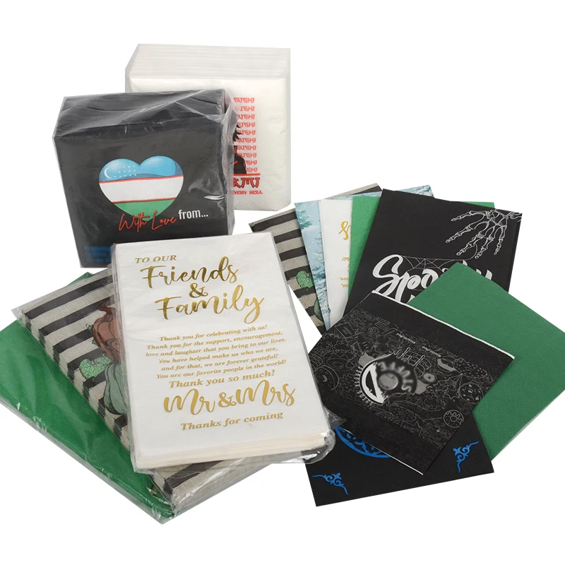 Disposable Restaurant Custom Logo Wedding Party Tissue Paper Napkins Gold Foil Paper Dinner Paper Napkins - Image 6