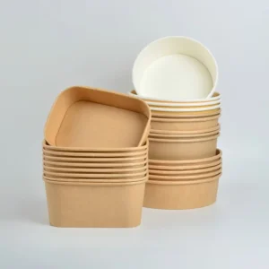 Good Selling White Round Bottom Wholesale Kraft 1500Ml Salad With Lid Custom Print Paper Bowl