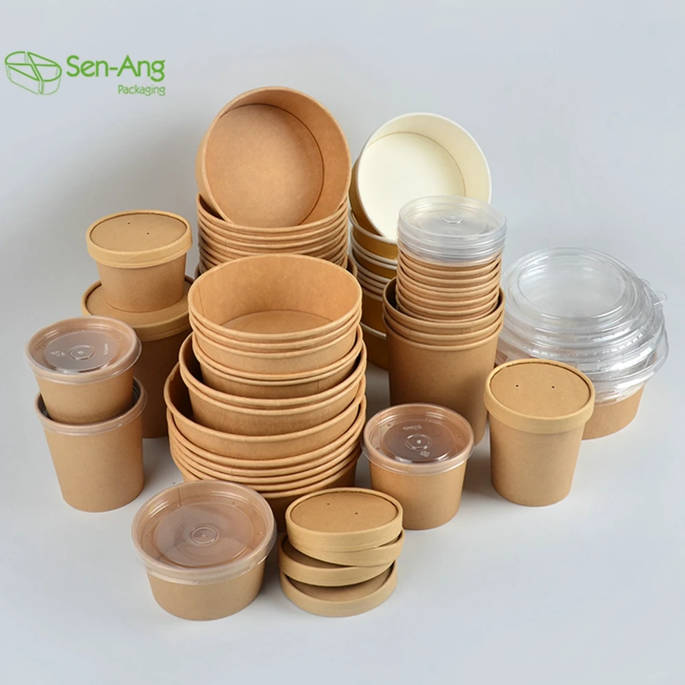 Custom Disposable Biodegradable Soup Cup Noodle Bowl Container 16Oz Paper Bucket Paper Bowl - Image 6