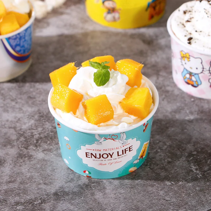 Biodegradable 4oz Paper Gelato Ice Cream Cup Disposable Custom 16oz Yogurt Ice Cream Packaging Paper Cup Container - Image 2