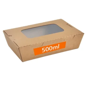 OEM Custom Eco-Friendly 500ml Kraft Paper Disposable Multi-Compartment Takeaway Food Boxes for Sushi Lunches More (Customizable