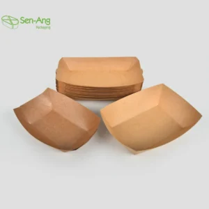 Wholesale Disposable Hot Dog Food 24Oz Paper Ship Type Sushi Container Snack Kraft Boat Tray