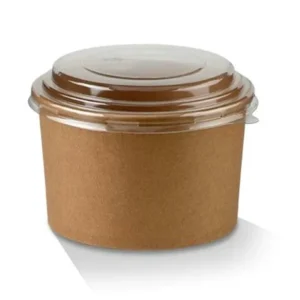 Customized Design Containers Wholesale Eco-friendly 1300ml Soup Salad Cups With Lid Food Paper Bowl Kraft