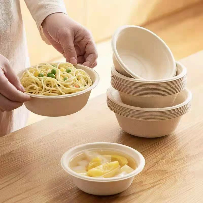 Disposable Paper Pulp Biodegradable Takeout Take Away Sugarcane Bagasse Bowl - Image 5
