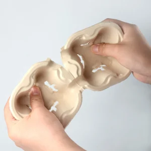 Disposable Bamboo Pulp Paper Cup Holder Tray Can Tear Cup Holder Paper Pulp Cup Carrier for Coffee