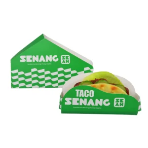 Custom Mexico Taco Box Logo Paper Food Trays to Go Biodegradable Take Away Disposable Paper Tacos Takeaway Food Boxes