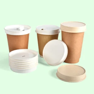 Disposable Kraft 80 90 95 115Mm Paper Cup Paper Lid for 4 8 12 16 20 26 32oz Cups