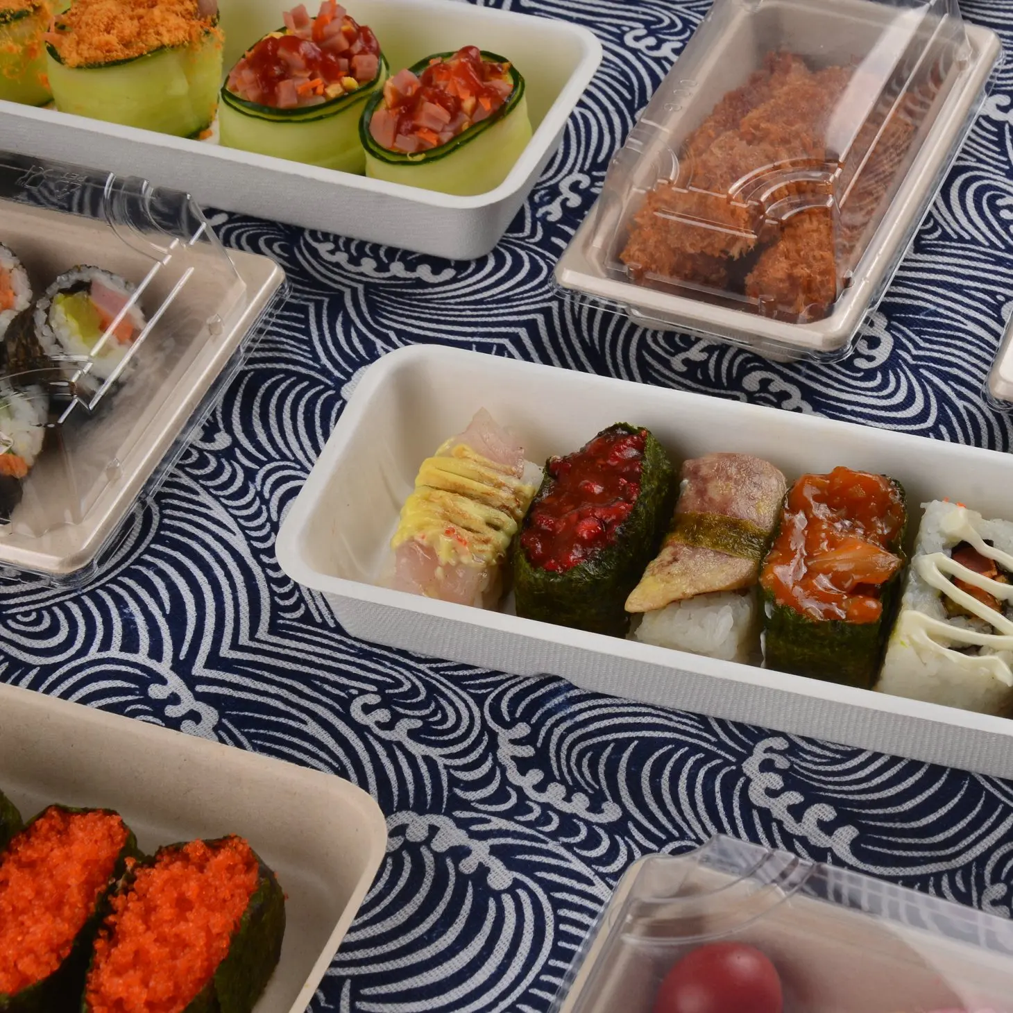 Zuckerrohr Xxl Wooden Wood Verpackung White Card Board Food Grade Sushi Container Box - Image 3