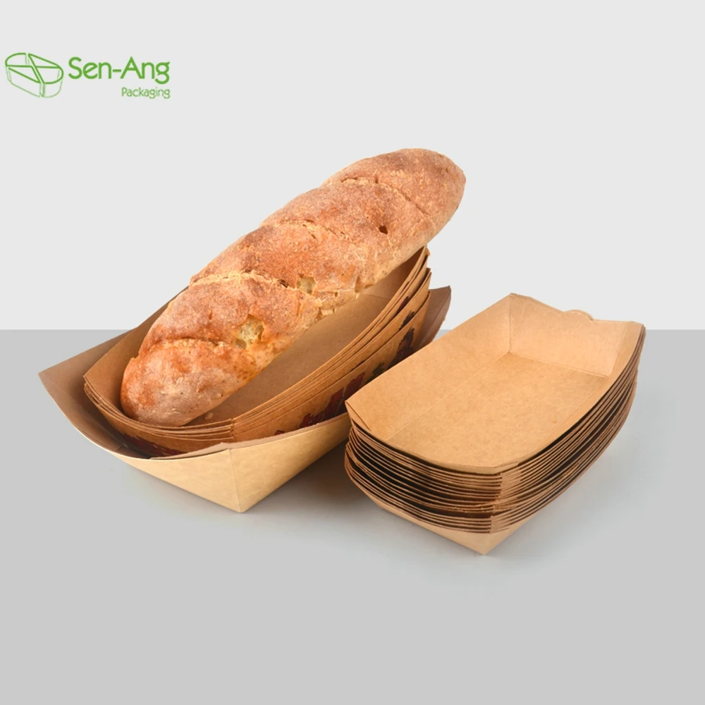 Wholesale Ship Type Sushi Container Snack 6Oz Boat Shape Tray for Restaurant Kraft Paper Hot Dog Box - Image 2