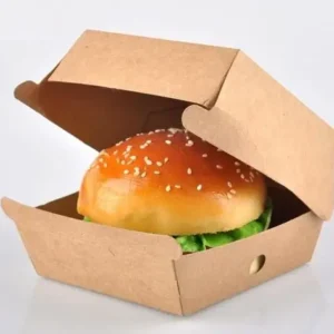 Recoverable Disposable Kraft Hamburger Cartons Burger Packing