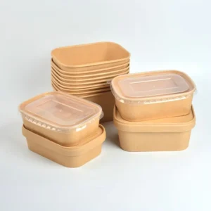 New Design Brown Paper Meal Box Wholesale Kraft Pp Salad With Lid Disposable Bowl