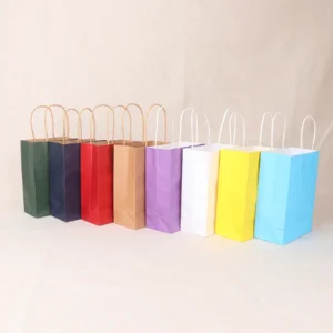 Wholesale Cheap Manufacturer Custom Logo Print Brand Brown Black White Craft Kraft Shopping Packaging Gift Paper Bag Wi