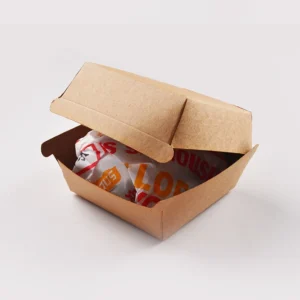 6x6 Inch Take Away Lunch Packing Fries Fast Food Clamshell Hamburger Burger Box Custom