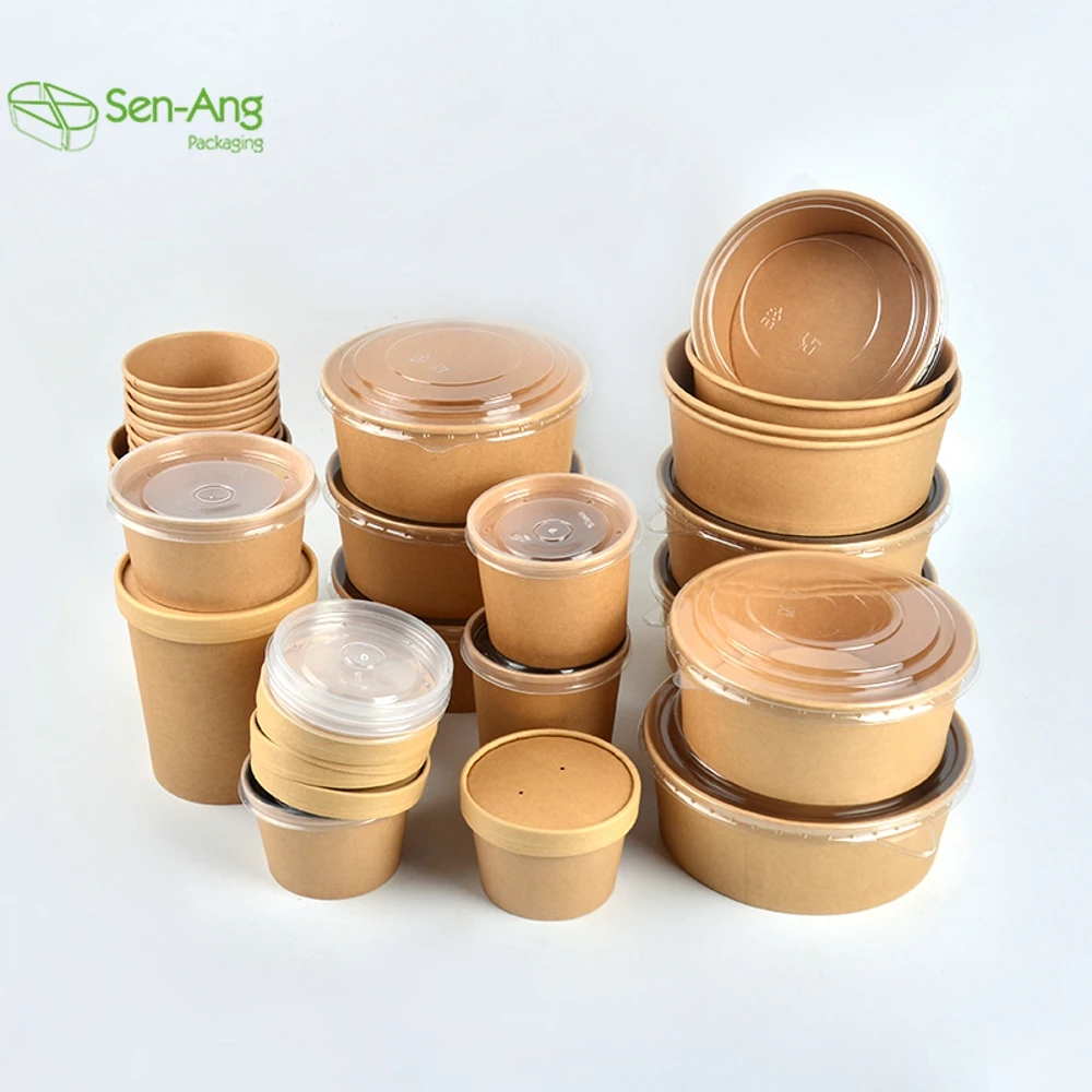 New Product Emergency Soup Insulated Kraft Paper Porridge Bowl Pe Coating Papersoup 32Oz Food Bucket - Image 5