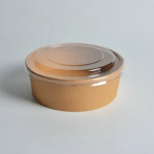 Takeout Way 1000Ml Container Take Away Box Salad With Lid Takeaway Kraft Paper Bowl