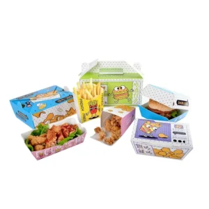 Printing Logo Custom OEM Stock Flat Box Fried Chicken Paper Box