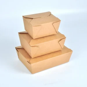 Custom Logo Disposable Kraft Paper Packaging Leather Lunch Corner Fast Food Bag Takeaway Boxs