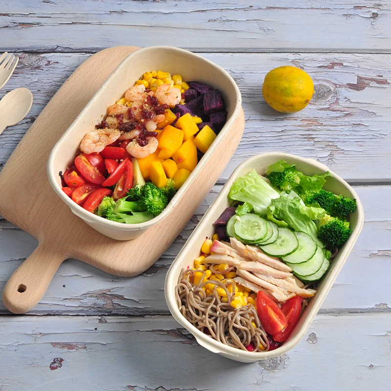 1000ml Disposable Biodegradable Lunch Sugarcane Pulp Bagasse Sugarcane Box 1000ml Food Container - Image 4