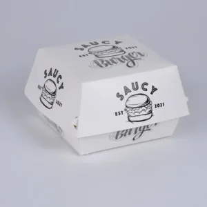 6x6 Inch Take Away Lunch Packing Fries Fast Food Clamshell Hamburger Burger Box Custom