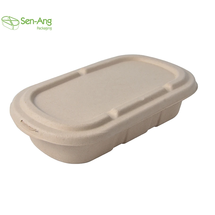 Wholesale 850Ml Plate Lunch With Take Away Hamburger Sugarcane Way Meal Food Lid Bagasse Pulp Packing Box - Image 5