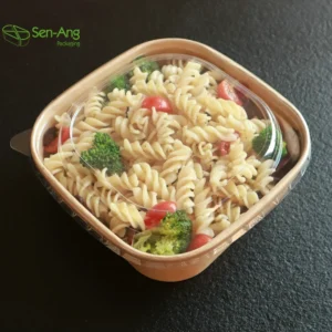 New Design Kraft Rectangular Bucket Salad 1000Ml Square With Lid Take Away Square Paper Food Bowl