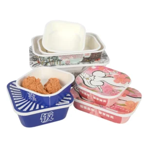 Take Out Packaging Rectangular Paper Bowl Disposable Plastic Plastic Support Cardboard Paper Salad Bowl