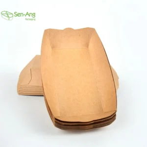 Red Plaid Food Grade Packaging for Take Away Eco-Friendly Boat Box Bubble Waffle Paper Tray