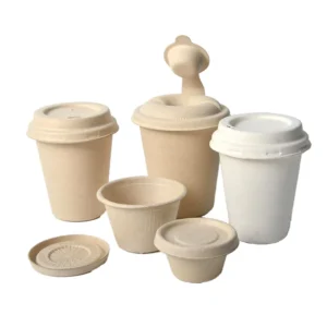 Custom Biodegradable Pulp Packaging Meat Tray Air Conditioner Box Food Sushi Sugar Pet Food Potato Chips-Stamped Cup Lid Cover