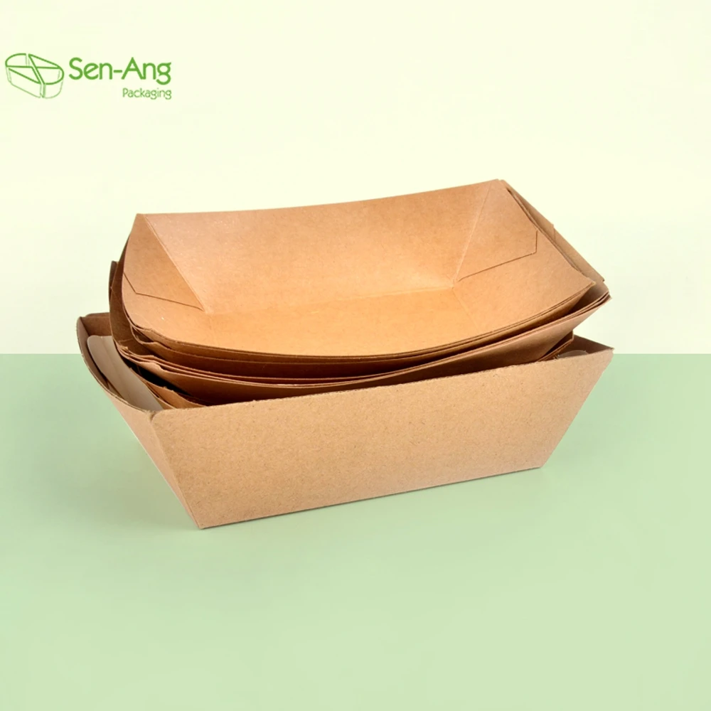 Promotion Chip Box 12Oz Boat Shape for Restaurant Kraft Paper Ship Type Tray - Image 6