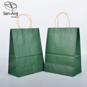 Eco Friendly Custom Print Shopping Logo White 10 5 13 Twist Kraft Paper Bag