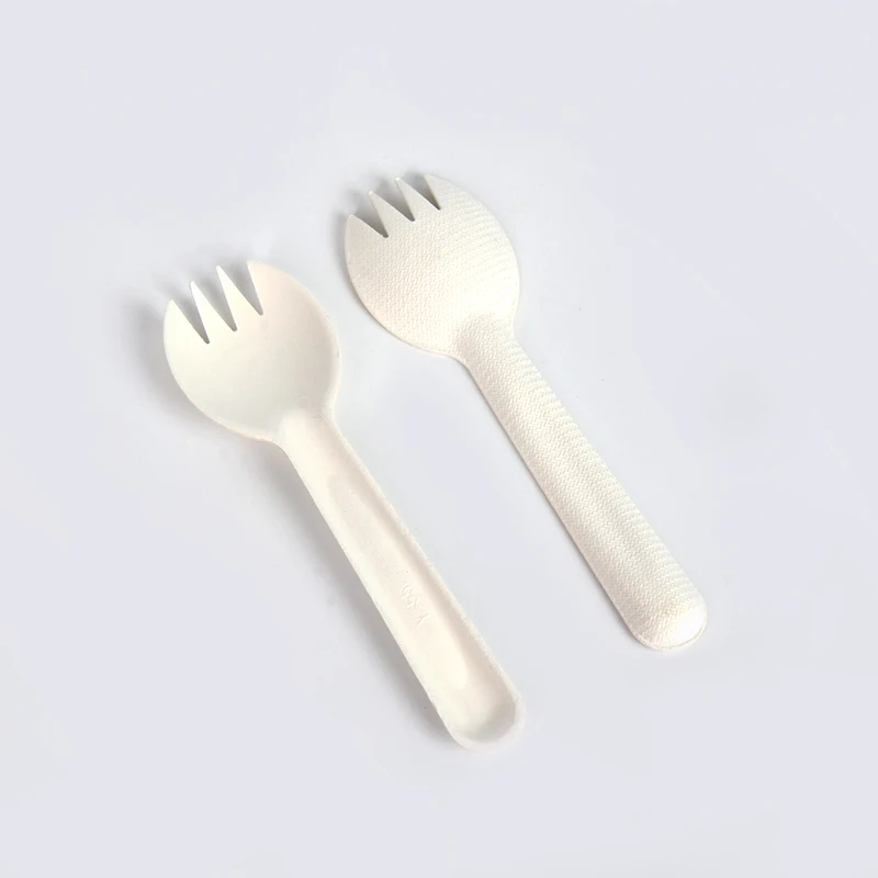 Biodegradable Compostable Bagasse Pulp Luxury Dinnerware Set Party Fork Knife Spoon Cutlery - Image 5