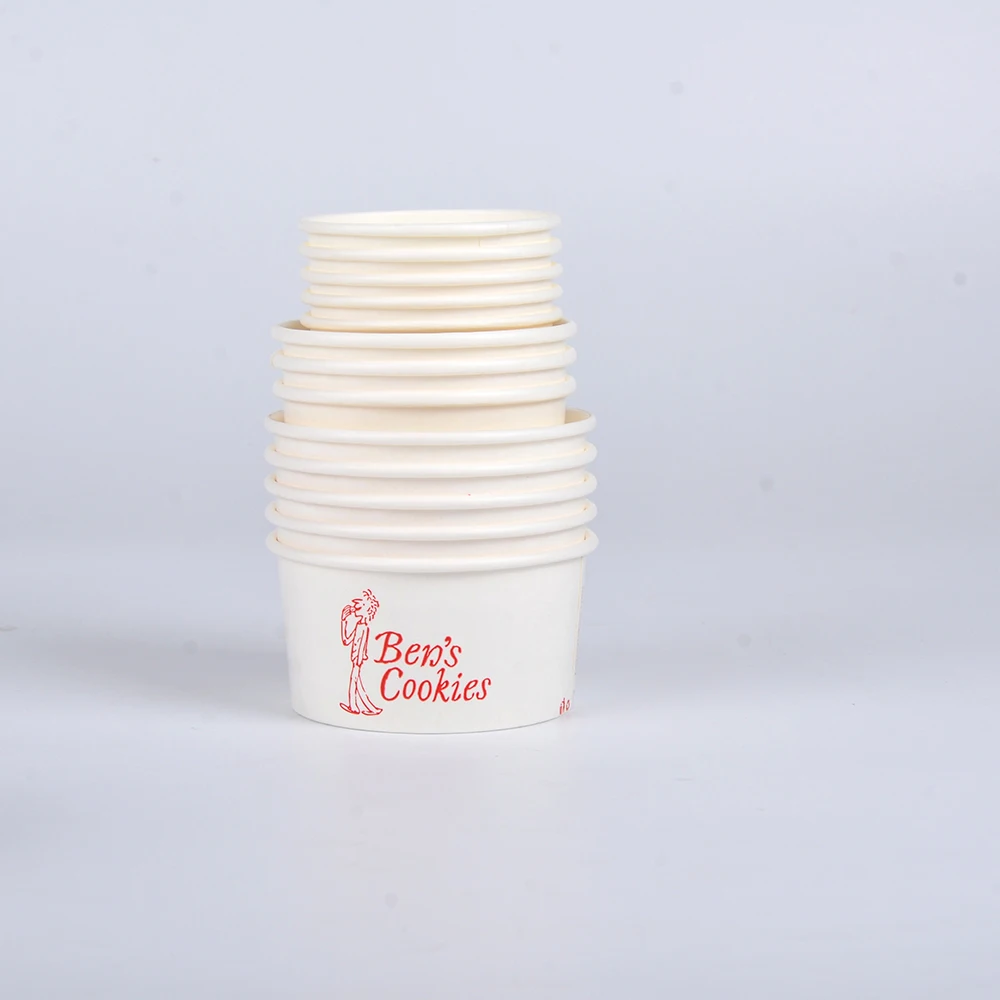 120ml-220ml Disposable Waterproof Biodegradable Single Wall Icecream Paper Tub with Lid and Spoon - Image 5