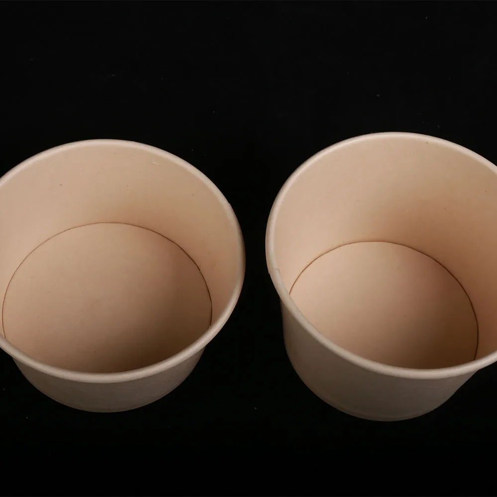 Disposable Eco Friendly Kraft Paper Salad Bowl with Lid Customizable Logo 1100ml Capacity Wholesale - Image 4