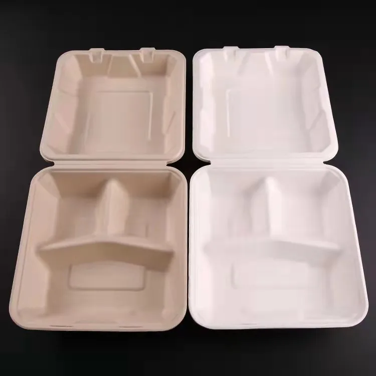 Wholesale Custom Cheap Rectangle Food Container Biodegradable Microwavable Sugar Cane Pulp Eco-Friendly for Sale - Image 4