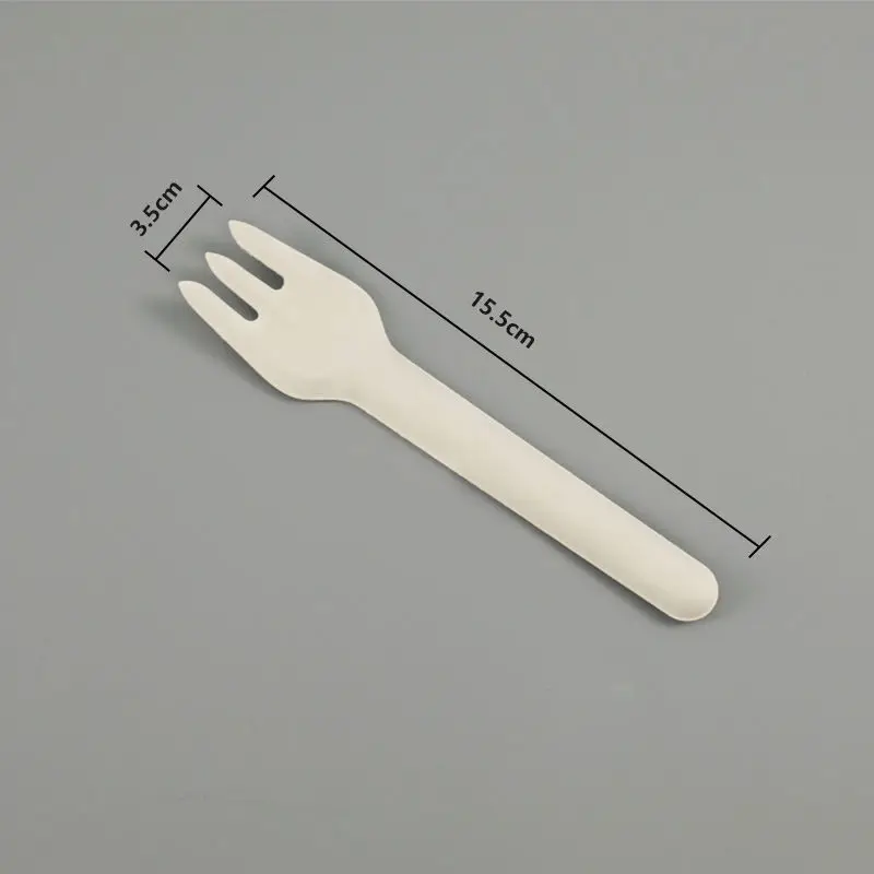 Biodegradable Disposable Cutlery Dinner Sugarcane Paper Plates Set Forks Knives Spoons Set - Image 6