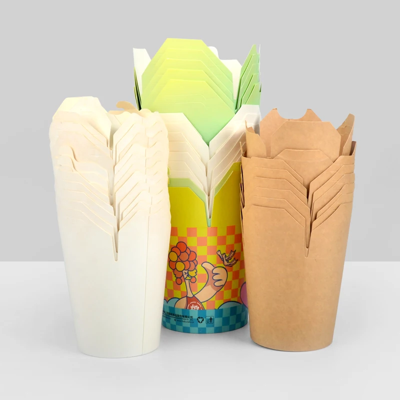 Kraft Paper UV Coating Takeaway Packaging for Sushi Chinese Restaurant Rice Paper Noodles Box - Image 6