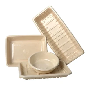 Custom Biodegradable Pulp Packaging Meat Tray Air Conditioner Box Food Sushi Sugar Pet Food Potato Chips-Stamped Plate Tray