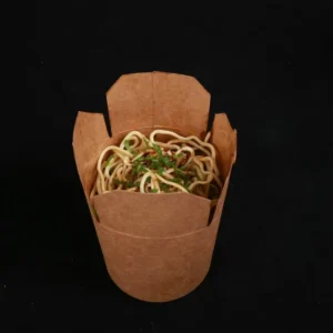 Eco-friendly Kraft Paper Folders Lunch Box with Embossing Customizable Size & Color for Food Catering Noodle Packaging