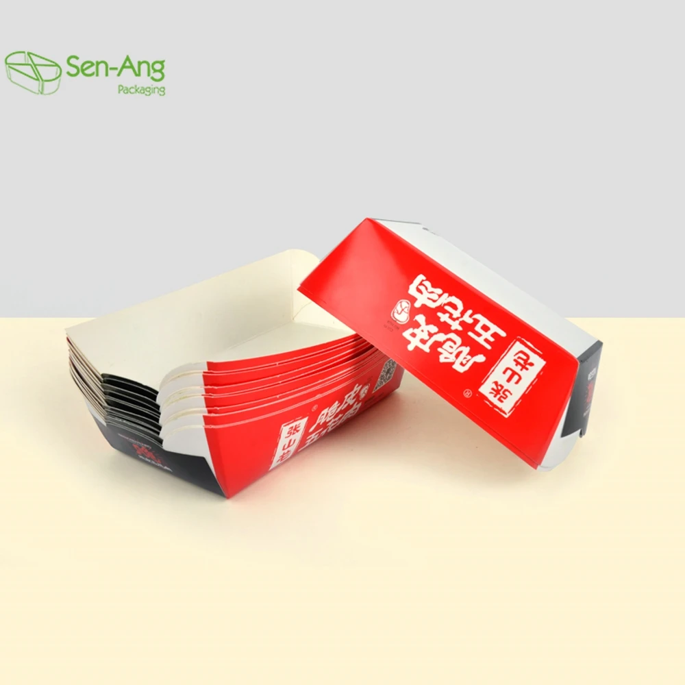 Wholesale Food Boat Disposable Hot Dog French Fry Shape Cookie Snack 6Oz Kraft Paper Tray - Image 2