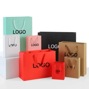 Custom Design Black White Handles Luxury With Your Own Logo Clothing Shoes Gift Paper Bag With Handle Brown Bags