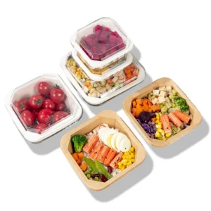 Disposable Lunch Box Paper Noodle Bowl Fast Food Packaging Box Takeaway Salad Kraft Paper Bowl for Catering
