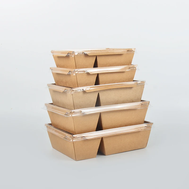 Custom Printed Eco-friendly Kraft Paper Lunch Bento Box with Matt Lamination Double Cells for Sushi & Noodle Packaging - Image 4