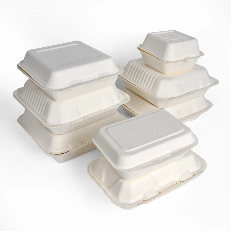 6-9 Inch Restaurant Leakproof Compostable Sugarcane Bagasse Square Pulp Disposable Plates for Party-OEM Brand - Image 3