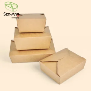 Custom Disposable Kraft Paper PE Coating Fried Chicken Snack Food Box
