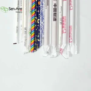 Factory Wholesale Custom Printing Biodegradable Food Grade Paper Straw Eco Friendly