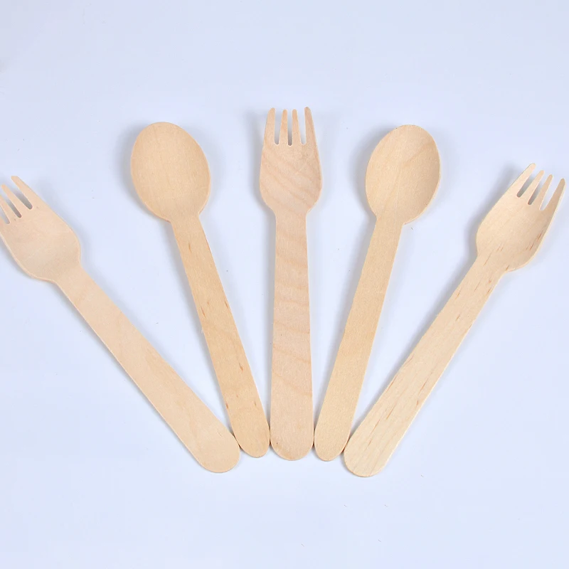 Wooden Spoon Fork Knife Disposable Birch Wood Cutlery with Paper Box - Image 6