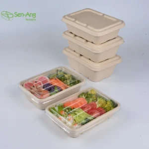 Salad Multi One Compartment Food With Lid Sugarcane Roaster Chicken Container